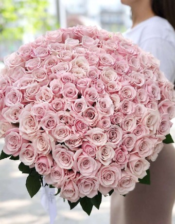 Букет из 101 розовой роза 60см