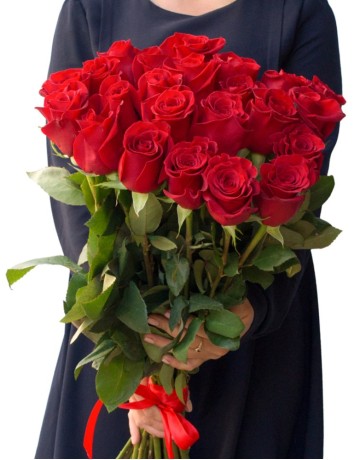 Букет из 19 красных роз 60 см