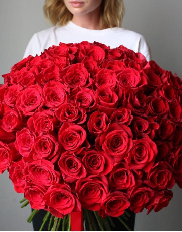Букет из 101 красной розы 60см