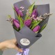 Букет 5 фиолетовых тюльпанов с лимониумом - Корпоративный купить с доставкой в Санкт-Петербурге
