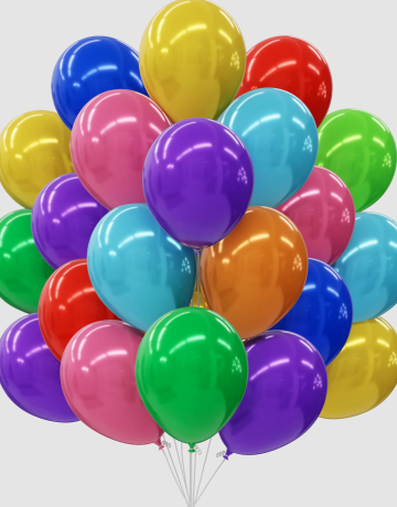 Воздушные шарики с гелием микс - 15 шт (d-30 см)