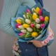 Букет 25 тюльпанов микс - Корпоративный купить с доставкой в Санкт-Петербурге