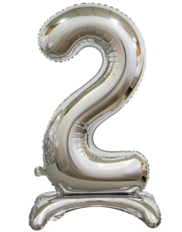 Фольгированный шар с гелием цифра "2"