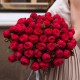 Букет 51 красная пионовидная роза 50 см купить с доставкой в Санкт-Петербурге