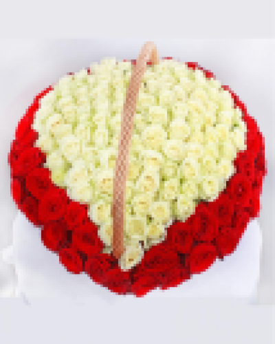 Корзина из 101 роза в форме сердца купить с доставкой в Санкт-Петербурге